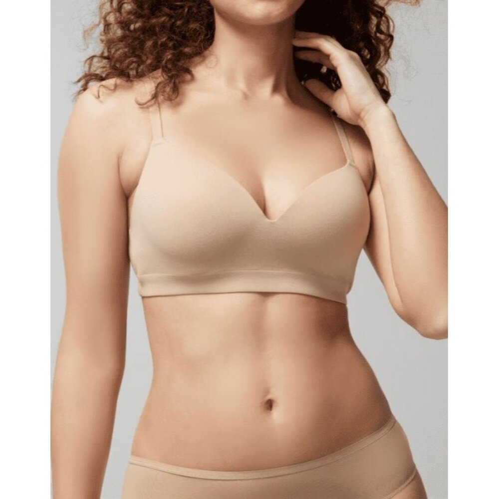 SOMA Bra Womens 34C Enbliss Wireless Beige Neutral Nude Comfort